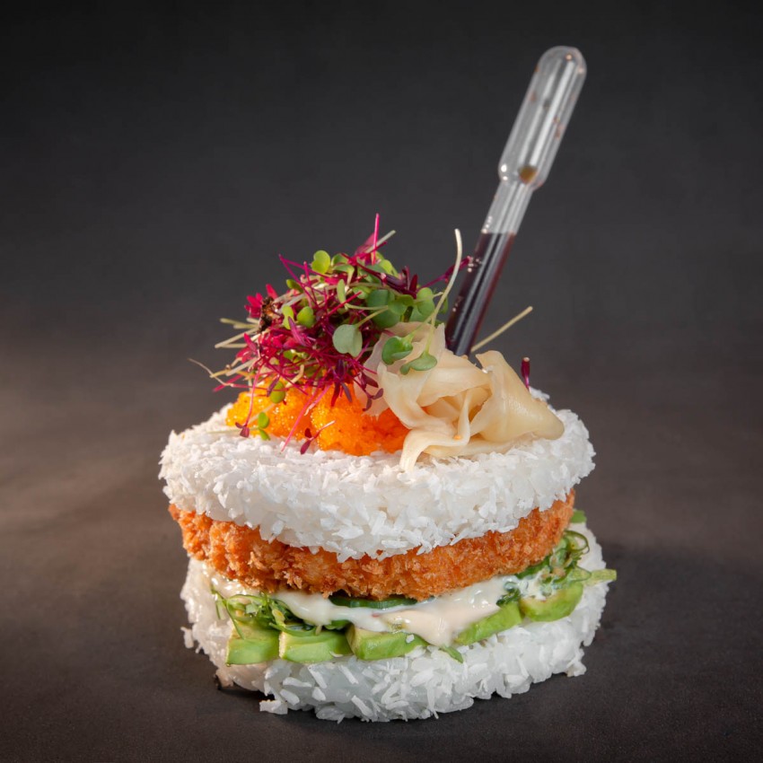 Suši burgers ar tīģergarnelēm